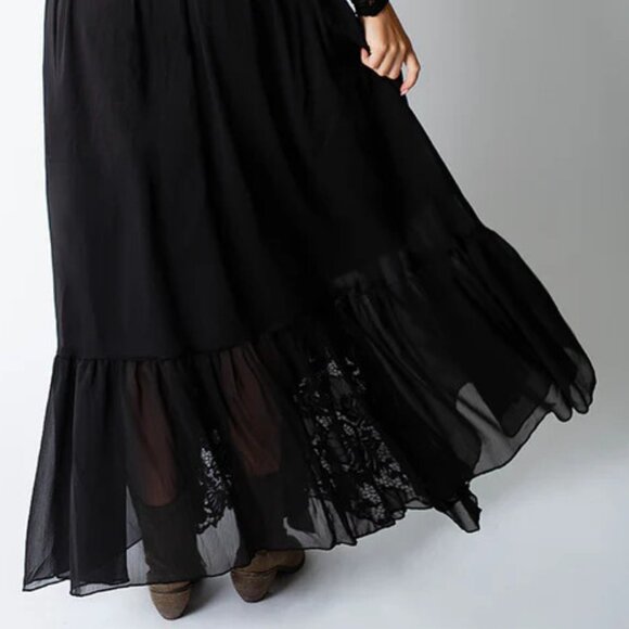 Goth Ruffle Lace Boho Witchy Sveta Dress in Black Sveta - Picture 4 of 4